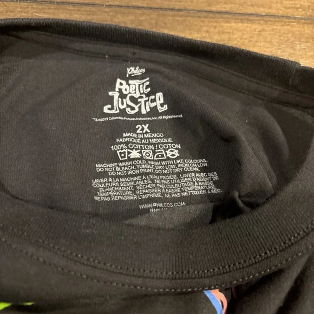 Philcos Poetic Justice Tupac Long Sleeve Tee Men's 2XL Black Graphic‎ Tshirt - Picture 4 of 5